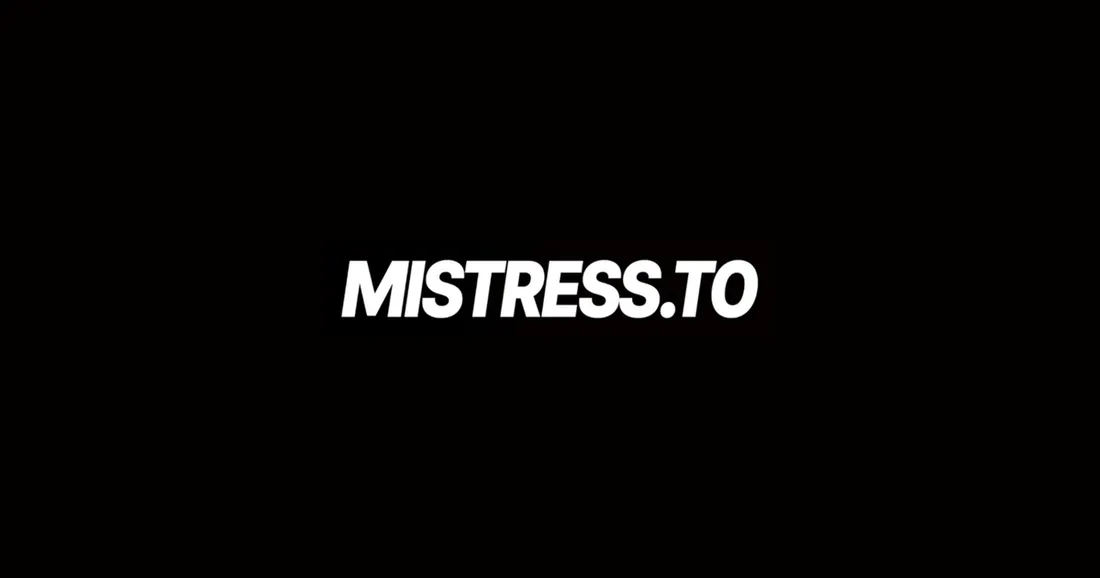 Mistress.to logo — white wordmark on a black background